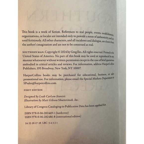 Southern Man By Greg Iles Hardcover First Edition 2024 Novel - Picture 5 of 7